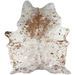 White and Brown Speckled Brazilian Cowhide: white with brown speckles and spots - 7'5" x 5'5" (BRSP3398)