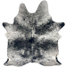 Large Black and White Speckled Brazilian Cowhide: white with black speckles and spots - 7'6" x 5'6" (BRSP3401)