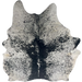 Large Black and White Speckled Brazilian Cowhide: white with black speckles and spots - 7'5" x 6'3" (BRSP3403)