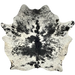 Black and White Speckled Brazilian Cowhide: white with black spots and speckles - 6'9" x 5'11" (BRSP3407)