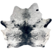 Large Black and White Speckled Brazilian Cowhide: white with black speckles and spots - 7'11" x 7'2" (BRSP3409)