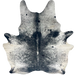 Large Black and White Speckled Brazilian Cowhide: white with black speckles and spots - 7'9" x 6'2" (BRSP3411)