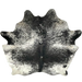 Large Black and White Speckled Brazilian Cowhide: white with black speckles and spots - 7'5" x 7' (BRSP3414)