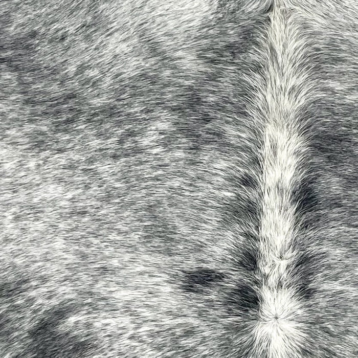 Closeup of this Large Speckled Brazilian Cowhide, showing white with black speckles and spots (BRSP3416)