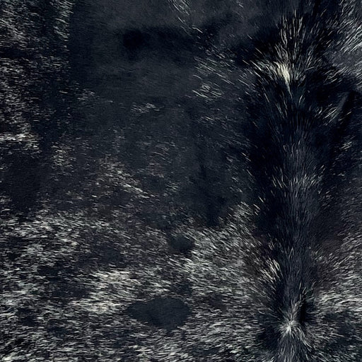 Closeup of this Speckled Brazilian Cowhide, showing black with white speckles (BRSP3420) 