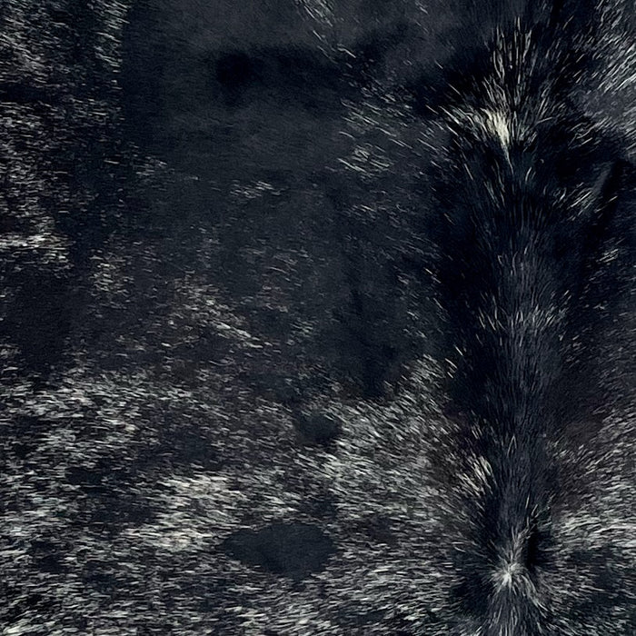 Closeup of this Speckled Brazilian Cowhide, showing black with white speckles (BRSP3420) 