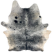 Large Black and White Speckled Brazilian Cowhide: black with white speckles, and off-white on the belly - 7'6" x 5'11" (BRSP3421)