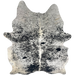 XL Black and White Speckled Brazilian Cowhide: white and off-white with black speckles and spots), and one brand mark on the right side of the butt - 8' x 6' (BRSP3428)