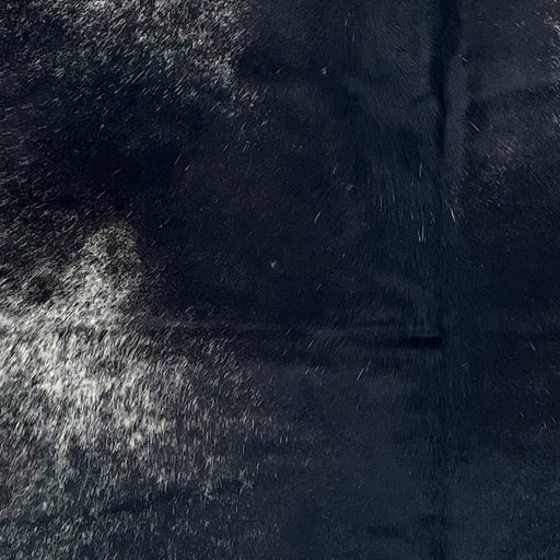 Closeup of this Large Speckled Brazilian Cowhide, showing black with white speckles (BRSP3432)
