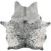 White and Black Speckled Brazilian Cowhide: white with black speckles and spots - 7'3" x 5'7" (BRSP3440)