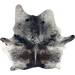 Large Dark Tricolor Speckled Brazilian Cowhide: white with black speckles and black and dark brown spots - 7'7" x 6'2" (BRSP3445)