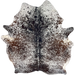 Tricolor Speckled Brazilian Cowhide: white with dark brown and black speckles and spots - 6'5" x 5'7" (BRSP3451)