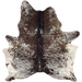 Dark Brown and White Speckled Brazilian Cowhide: white with dark brown spots and speckles - 6'11" x 5'9" (BRSP3452)