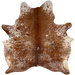 Reddish Brown and White Speckled Brazilian Cowhide: reddish brown with white speckles and spots - 6'7" x 5'9" (BRSP3453)