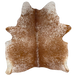 Reddish Brown and White Speckled Brazilian Cowhide: reddish brown with white speckles and spots - 5'11" x 5' (BRSP3454)