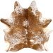 Brown and White Speckled Brazilian Cowhide: brown with white speckles and spots - 6'8" x 5'8" (BRSP3457)
