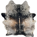 Tricolor Speckled Brazilian Cowhide: white with brown and black speckles and spots - 6'7" x 5'4" (BRSP3458)