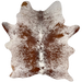 Reddish Brown and White Speckled Brazilian Cowhide: white with reddish brown speckles and spots - 5'10" x 4'9" (BRSP3464)
