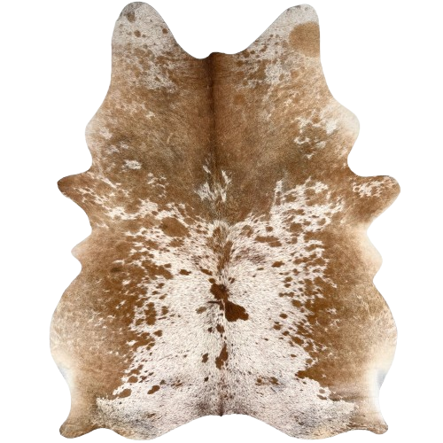 Brown and White Speckled Brazilian Cowhide: white with brown speckles and spots - 7' x 5'4" (BRSP3465)