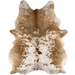 Brown and White Speckled Brazilian Cowhide: white with brown speckles and spots - 7' x 5'4" (BRSP3465)