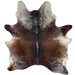 Dark Brown and White Speckled Brazilian Cowhide: dark brown with white speckles, and white with dark brown speckles on the belly, shanks, and shoulder - 6'6" x 5'3" (BRSP3466)