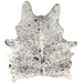 Tricolor Speckled Brazilian Cowhide: white with black and dark brown speckles and spots - 5'11" x 4'11" (BRSP3467)