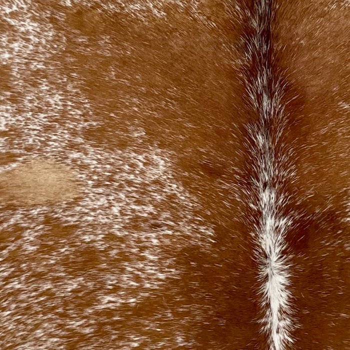 Brown and White Speckled Brazilian Cowhide - 5'10" x 5' (BRSP3470)