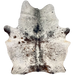 Tricolor Speckled Brazilian Cowhide: white with black and dark brown speckles and spots - 6' x 4'9" (BRSP3471)