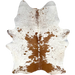 White and Brown Speckled Brazilian Cowhide:  white with brown speckles and spots - 6'9" x 5' (BRSP3472)