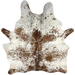 White and Chocolate Speckled Brazilian Cowhide: white with chocolate speckles and spots - 6'8" x 5'5" (BRSP3475)