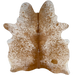 Caramel and White Speckled Brazilian Cowhide: white with caramel speckles and spots - 5'9" x 4'9" (BRSP3478)