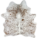 White and Brown Speckled Brazilian Cowhide: white with brown speckles and spots - 5'8" x 5' (BRSP3479)
