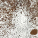 Closeup of this Speckled Brazilian Cowhide, showing white with brown speckles and spots (BRSP3479)