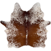 Dk Reddish Brown and White Speckled Brazilian Cowhide: white with dark reddish brown speckles and spots - 5'11" x 5'2" (BRSP3480)