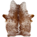 Reddish Brown and White Speckled Brazilian Cowhide: white with reddish brown speckles and spots - 6'10' x 4'7" (BRSP3482)