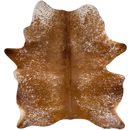 Brown and White Speckled Brazilian Cowhide: brown with white speckles - 6'3" x 5' (BRSP3484)