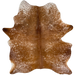 Brown and White Speckled Brazilian Cowhide: brown with white speckles - 6'3" x 5' (BRSP3484)