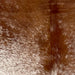 Closeup of this Speckled Brazilian Cowhide, showing white with reddish brown speckles, and mostly solid reddish brown on the shoulder (BRSP3485)