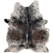 Dark Tricolor Speckled Brazilian Cowhide: white with black and dark brown speckles and spots - 6'11" x 5'4" (BRSP3486)
