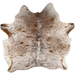 Brown and White Speckled Brazilian Cowhide: white with brown speckles and spots - 6'4" x 5'8" (BRSP3489)
