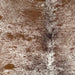Closeup of this Speckled Brazilian Cowhide, showing white with brown speckles and spots (BRSP3489)