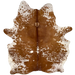 Brown and White Speckled Brazilian Cowhide: brown with white speckles and spots - 7'2" x 5'5" (BRSP3491)