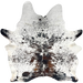 Tricolor Speckled Brazilian Cowhide: white with black and dark brown speckles and spots - 6'11" x 5'7" (BRSP3493)