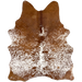 Reddish Brown and White Speckled Brazilian Cowhide: white with reddish brown speckles and spots - 6'8" x 5'2" (BRSP3495)
