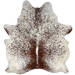 White and Brown Speckled Brazilian Cowhide: white with brown speckles and spots - 7' x 5'6" (BRSP3497)