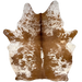 Brown and White Speckled Brazilian Cowhide: white with brown speckles and spots - 6'9" x 5' (BRSP3498)