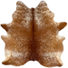Reddish Brown and White Speckled Brazilian Cowhide: reddish brown with white speckles and spots - 6'10" x 5'6" (BRSP3499)
