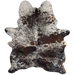 Dark Tricolor Speckled Brazilian Cowhide: white with black and dark brown speckles and spots - 6'6" x 5' (BRSP3503)