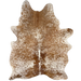 Brown and Off-White Speckled Brazilian Cowhide: off-white with brown speckles and spots - 6'5" x 4'9" (BRSP3506)