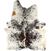 Tricolor Speckled Brazilian Cowhide: off-white with black and brown spots and speckles - 6'9" x 5'3" (BRSP3514)